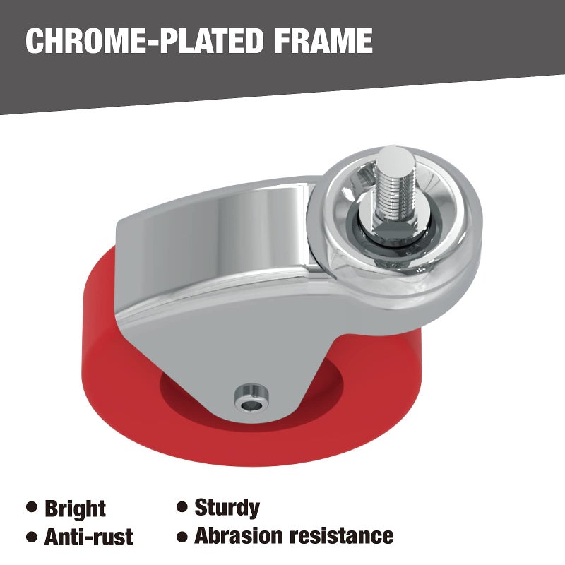 BIG RED 2 Pack 2.5" Swivel Caster Wheel for Creeper Service Utility Cart Stool Post Mount, TR6551 - Image 5